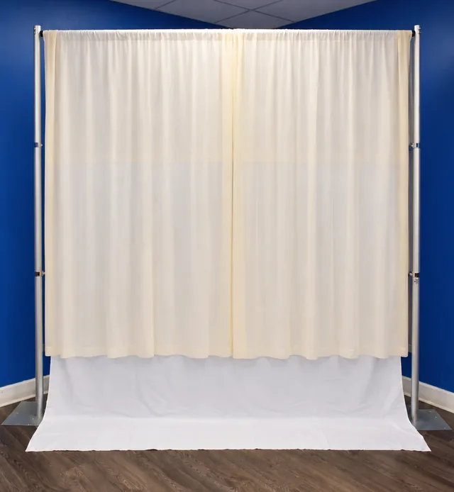 Ivory backdrop over white